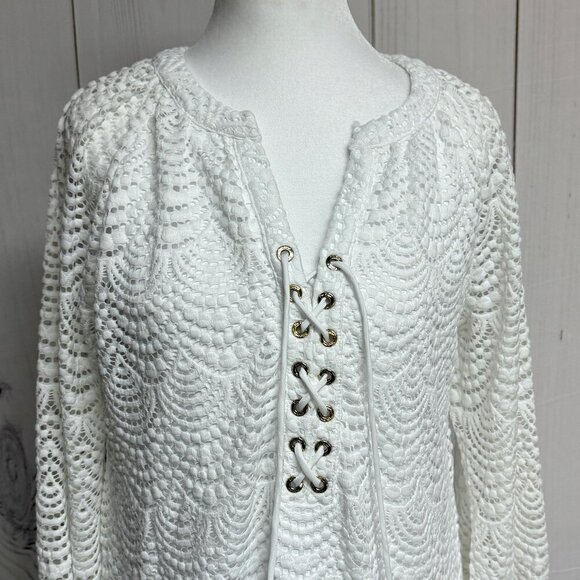 Lilly Pulitzer Sea Isle Dress Women’s M Resort White Lace-Up EUC - Picture 4 of 11